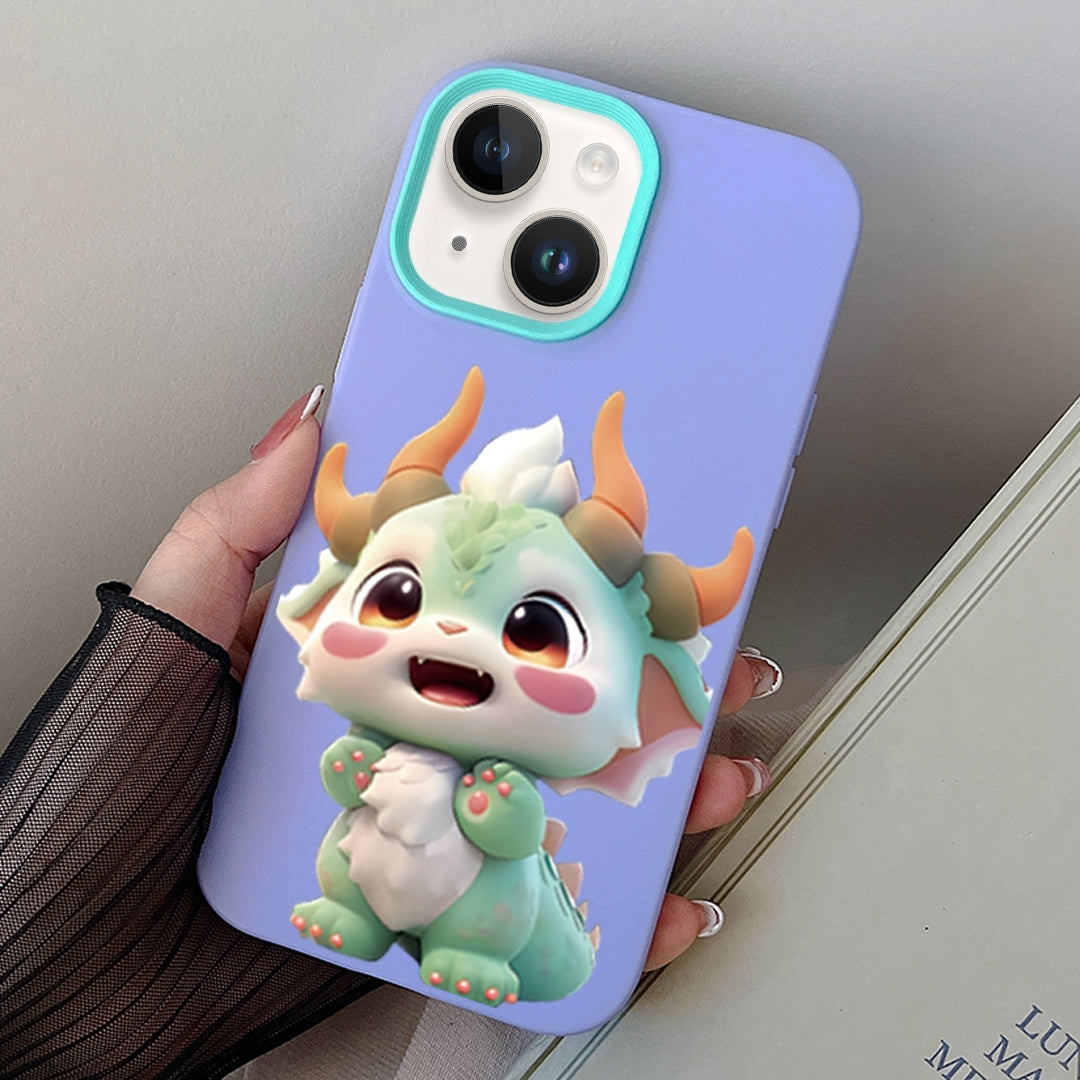 ELECTROPRIME For iPhone 15 Loong Baby PC Hybrid TPU Phone Case(Purple)