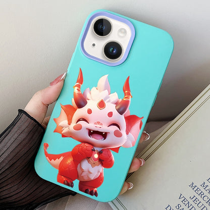 ELECTROPRIME For iPhone 15 Loong Baby PC Hybrid TPU Phone Case(Sky Cyan)