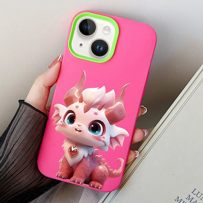 ELECTROPRIME For iPhone 15 Loong Baby PC Hybrid TPU Phone Case(Rose Red)