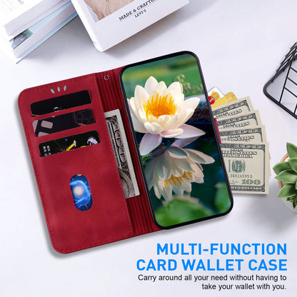 ELECTROPRIME For iPhone 15 Plus Lotus Embossed Leather Phone Case(Red)