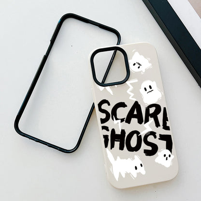 ELECTROPRIME For iPhone 15 Plus Scared Ghost PC Hybrid TPU Phone Case(Purple)