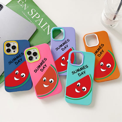 ELECTROPRIME For iPhone 15 Plus Watermelon PC Hybrid TPU Phone Case(Royal Blue)