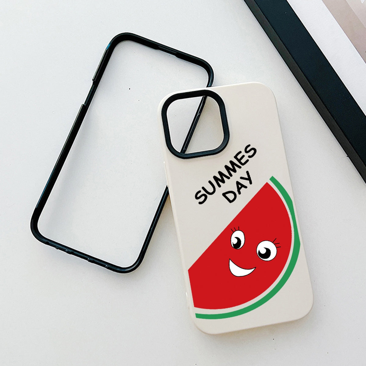 ELECTROPRIME For iPhone 15 Plus Watermelon PC Hybrid TPU Phone Case(Royal Blue)