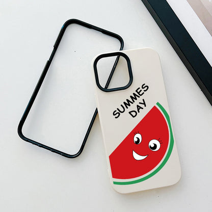 ELECTROPRIME For iPhone 15 Plus Watermelon PC Hybrid TPU Phone Case(Royal Blue)