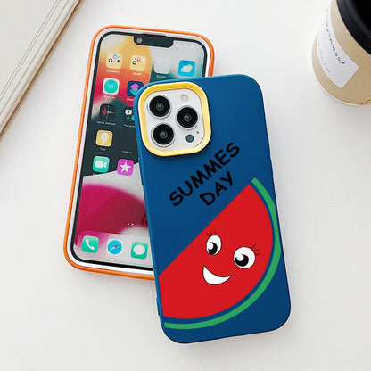 ELECTROPRIME For iPhone 15 Plus Watermelon PC Hybrid TPU Phone Case(Royal Blue)