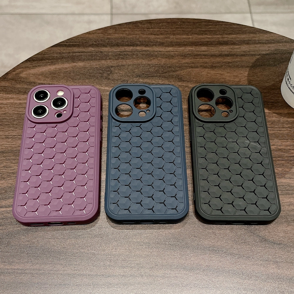 ELECTROPRIME For iPhone 15 Plus Honeycomb Cooling TPU Phone Case(Purple)