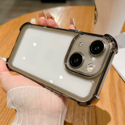 ELECTROPRIME For iPhone 15 Plus Clear Acrylic + TPU Shockproof Phone Case(Transparent Black)