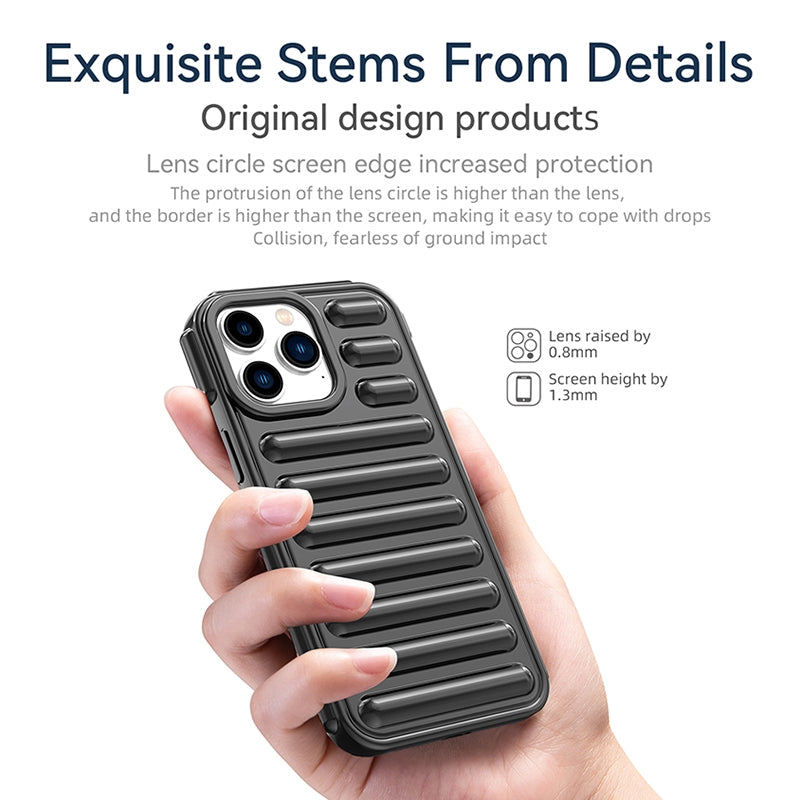 ELECTROPRIME For iPhone 15 Capsule Series Candy Color TPU Phone Case(Black)
