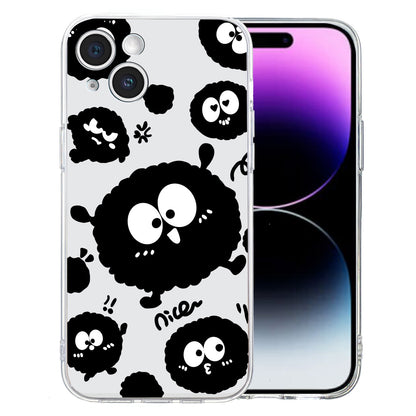 ELECTROPRIME For iPhone 15 Colored Drawing Pattern Transparent TPU Phone Case(Black Eye)