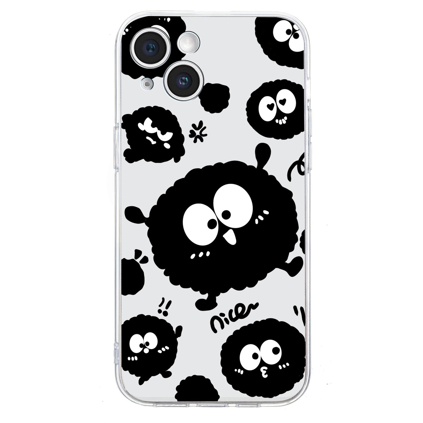 ELECTROPRIME For iPhone 15 Colored Drawing Pattern Transparent TPU Phone Case(Black Eye)