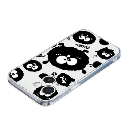 ELECTROPRIME For iPhone 15 Colored Drawing Pattern Transparent TPU Phone Case(Black Eye)