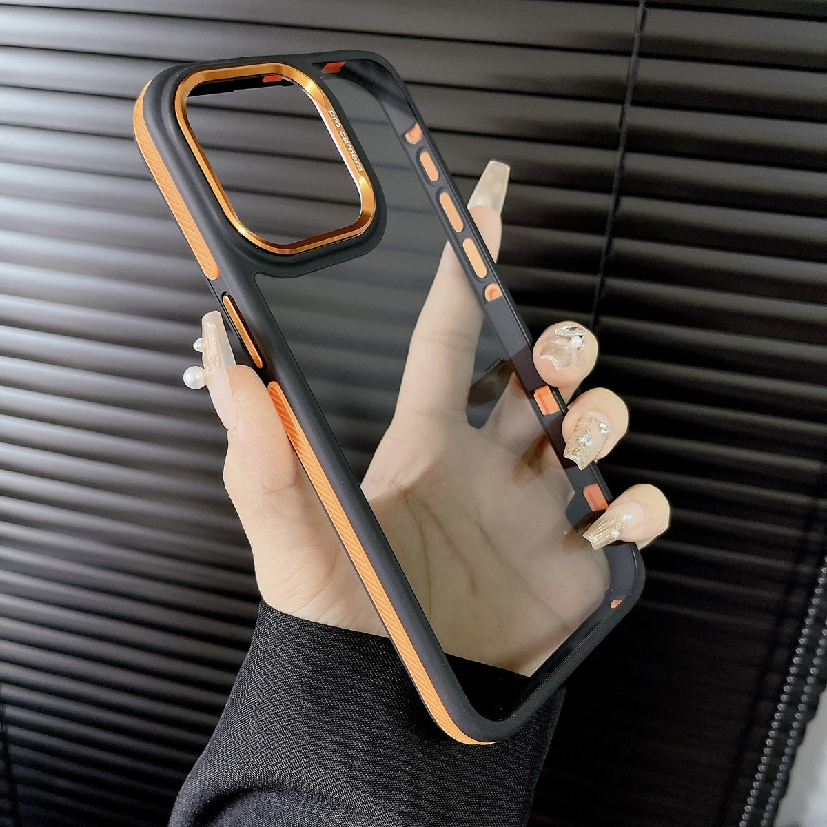 ELECTROPRIME For iPhone 15 Plus Gold Shield 3 in 1 Phone Case(Orange)