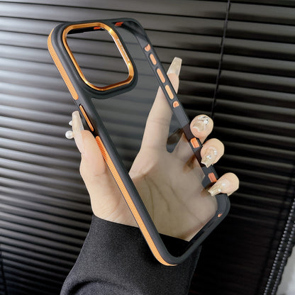 ELECTROPRIME For iPhone 15 Plus Gold Shield 3 in 1 Phone Case(Orange)