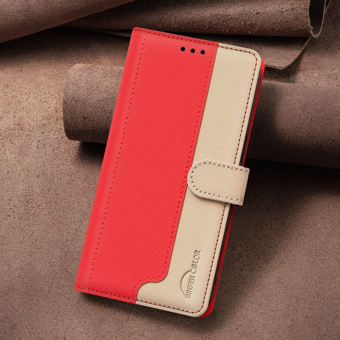 ELECTROPRIME For iPhone 15 Color Matching RFID Anti-theft Leather Phone Case(Red)