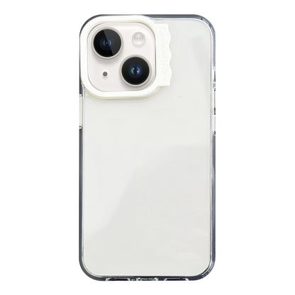 ELECTROPRIME For iPhone 15 Colorful Wavy Circle PC Hybrid TPU Phone Case(White)