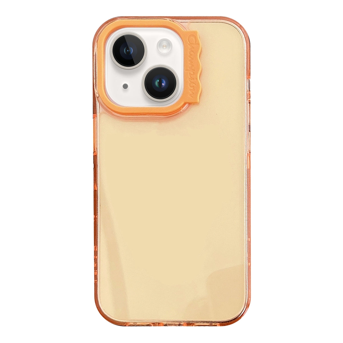ELECTROPRIME For iPhone 15 Colorful Wavy Circle PC Hybrid TPU Phone Case(Orange)