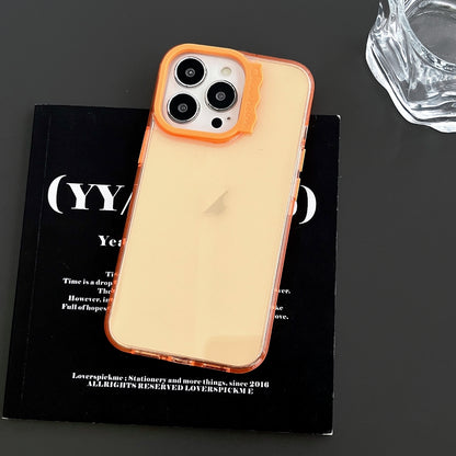 ELECTROPRIME For iPhone 15 Colorful Wavy Circle PC Hybrid TPU Phone Case(Orange)