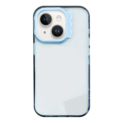 ELECTROPRIME For iPhone 15 Colorful Wavy Circle PC Hybrid TPU Phone Case(Blue)