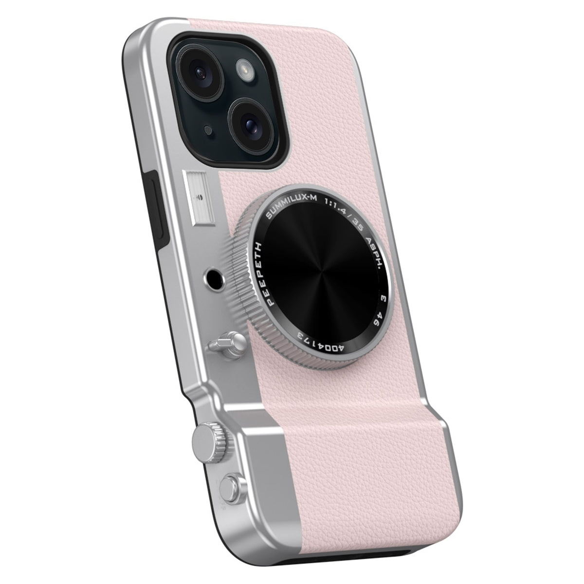ELECTROPRIME For iPhone 15 3D Retro Bluetooth Camera Magsafe Mirror Phone Case(Pink)