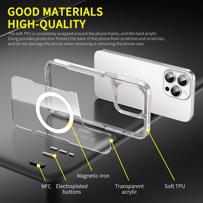 ELECTROPRIME For iPhone 14 Plus / 15 Plus MagSafe Acrylic + TPU Transparent Full Coverage Phone Case