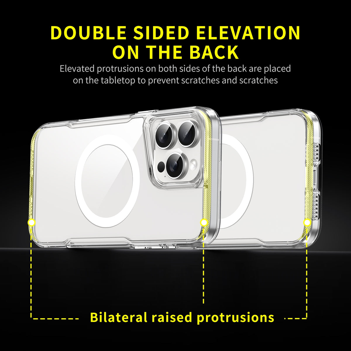 ELECTROPRIME For iPhone 14 Plus / 15 Plus MagSafe Acrylic + TPU Transparent Full Coverage Phone Case