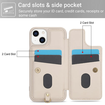 ELECTROPRIME For iPhone 15 Crossbody Flower Pattern Leather Phone Case(White)