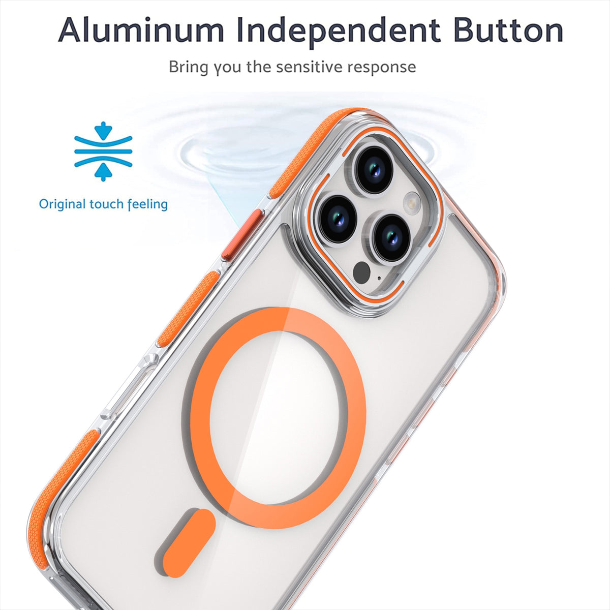 ELECTROPRIME For iPhone 15 Dual-Color Clear Acrylic Hybrid TPU Lens Flip Holder MagSafe Phone Case(White)