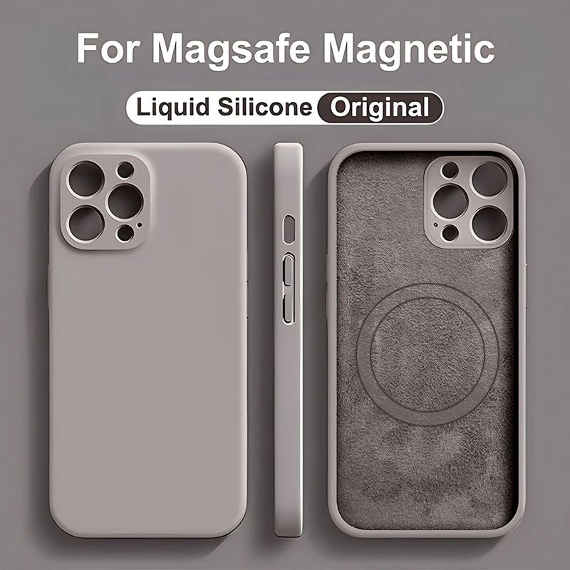 ELECTROPRIME For iPhone 15 Liquid Silicone MagSafe Phone Case(Khaki)