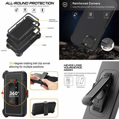 ELECTROPRIME For iPhone 15 Plus Robot Three-proof Life Waterproof Phone Case with Holder(Rose Red + Blue)