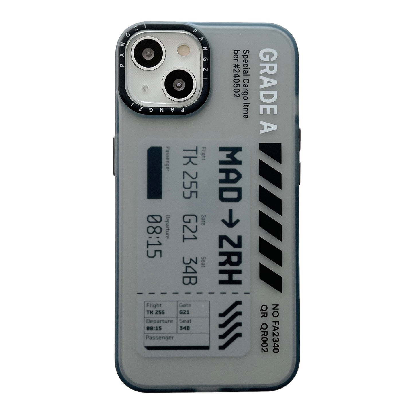 ELECTROPRIME For iPhone 15 Double Layer Frosted IMD Series TPU + PC Phone Case(Boarding Pass)