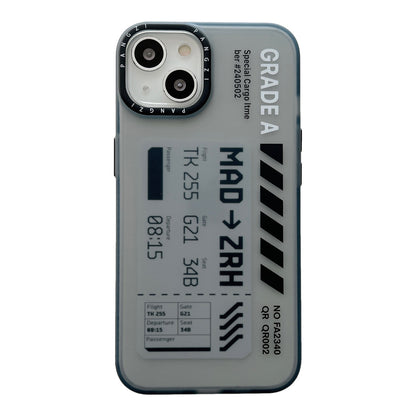ELECTROPRIME For iPhone 15 Double Layer Frosted IMD Series TPU + PC Phone Case(Boarding Pass)