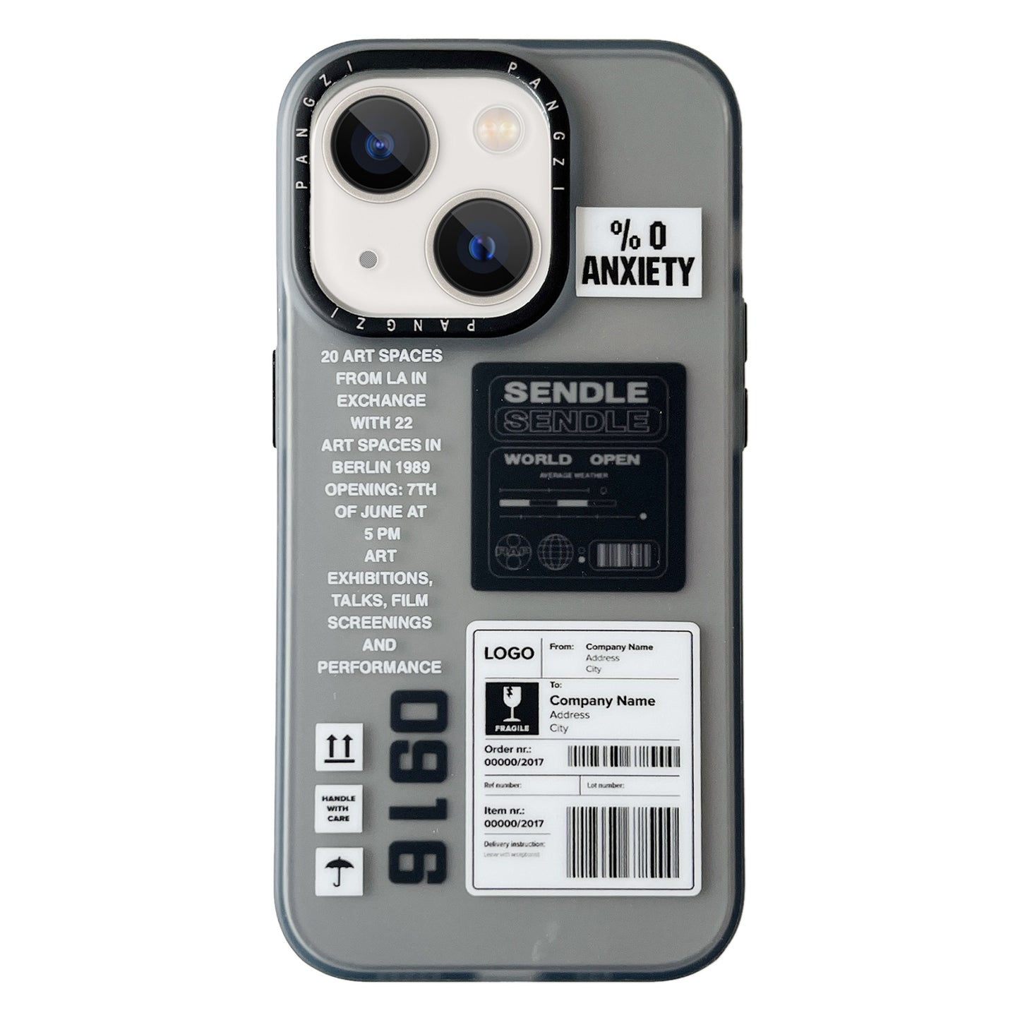 ELECTROPRIME For iPhone 15 Double Layer Frosted IMD Series TPU + PC Phone Case(Black Label 0916)