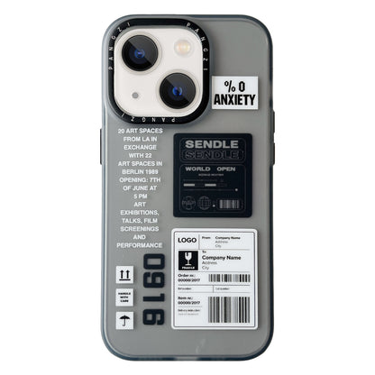 ELECTROPRIME For iPhone 15 Double Layer Frosted IMD Series TPU + PC Phone Case(Black Label 0916)