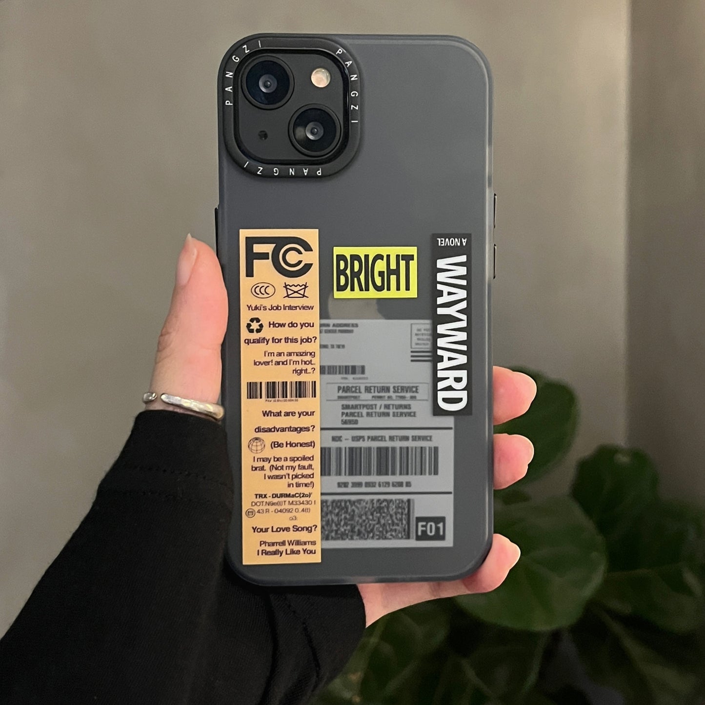 ELECTROPRIME For iPhone 15 Double Layer Frosted IMD Series TPU + PC Phone Case(Purple Letter DANCE)