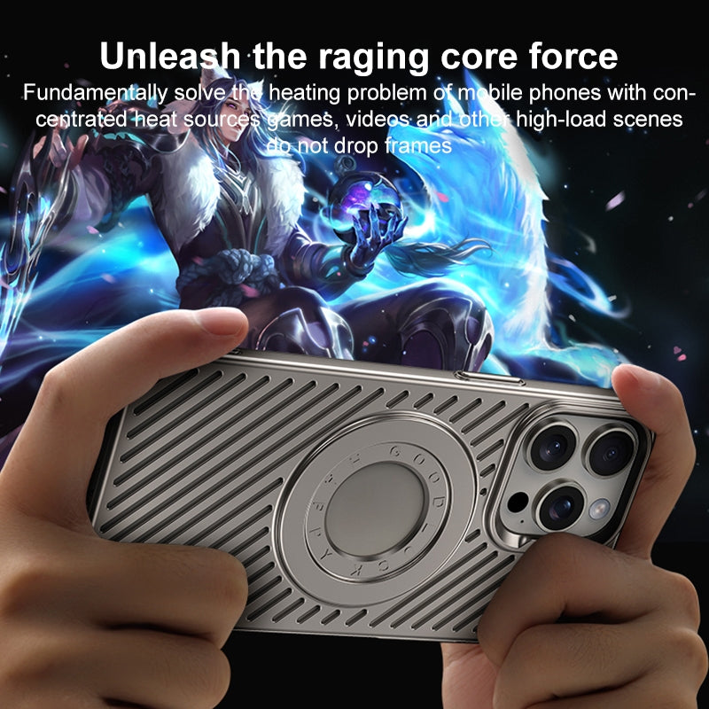 ELECTROPRIME For iPhone 15 Ice Armor Cooling MagSafe Skin Feel Phone Case(Black Grey)