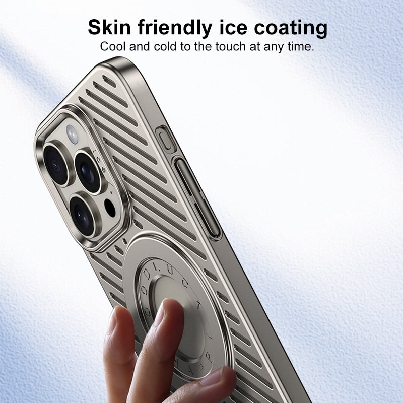 ELECTROPRIME For iPhone 15 Ice Armor Cooling MagSafe Skin Feel Phone Case(Black Grey)