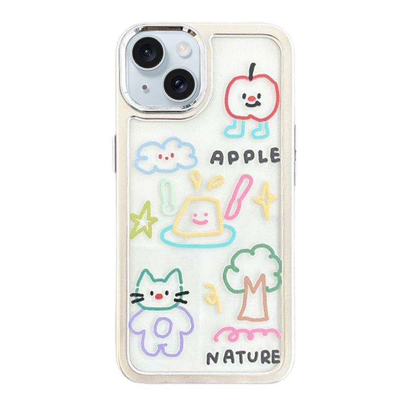 ELECTROPRIME For iPhone 15 Clear Illustration Graffiti Pattern TPU + PC Phone Case(Graffiti)