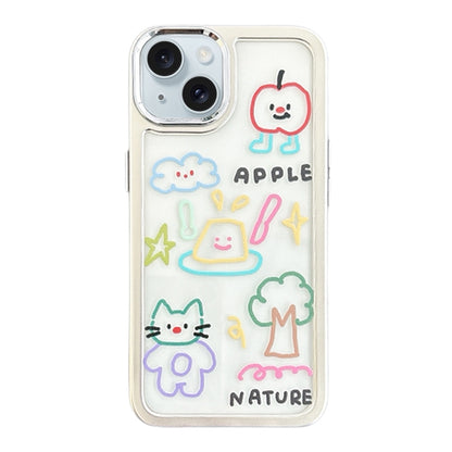 ELECTROPRIME For iPhone 15 Clear Illustration Graffiti Pattern TPU + PC Phone Case(Graffiti)