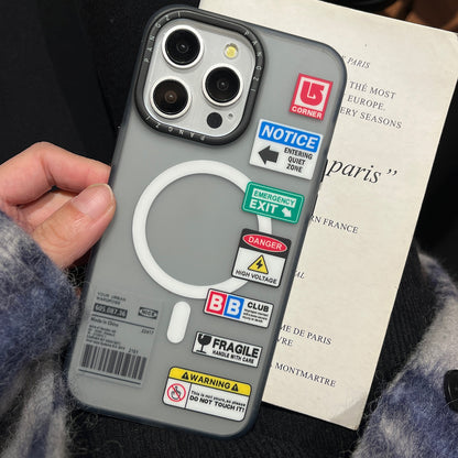 ELECTROPRIME For iPhone 15 Double-Layer Frosted IMD MagSafe Phone Case(Personalized Label)
