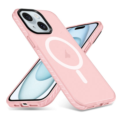 ELECTROPRIME For iPhone 15 Skin Feel Airbag Shockproof MagSafe Phone Case(Pink)