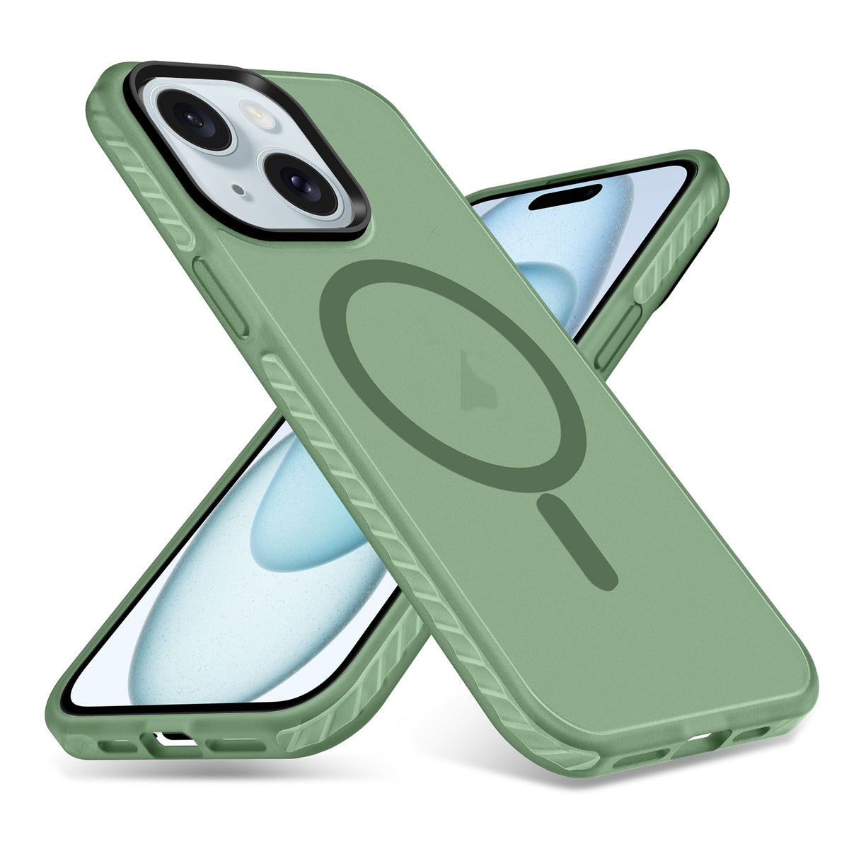 ELECTROPRIME For iPhone 15 Skin Feel Airbag Shockproof MagSafe Phone Case(Green)