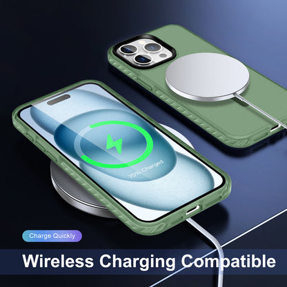 ELECTROPRIME For iPhone 15 Skin Feel Airbag Shockproof MagSafe Phone Case(Green)