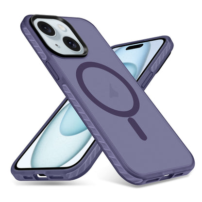 ELECTROPRIME For iPhone 15 Skin Feel Airbag Shockproof MagSafe Phone Case(Purple)