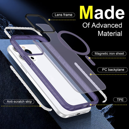 ELECTROPRIME For iPhone 15 Skin Feel Airbag Shockproof MagSafe Phone Case(Purple)