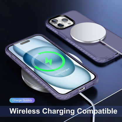 ELECTROPRIME For iPhone 15 Skin Feel Airbag Shockproof MagSafe Phone Case(Purple)