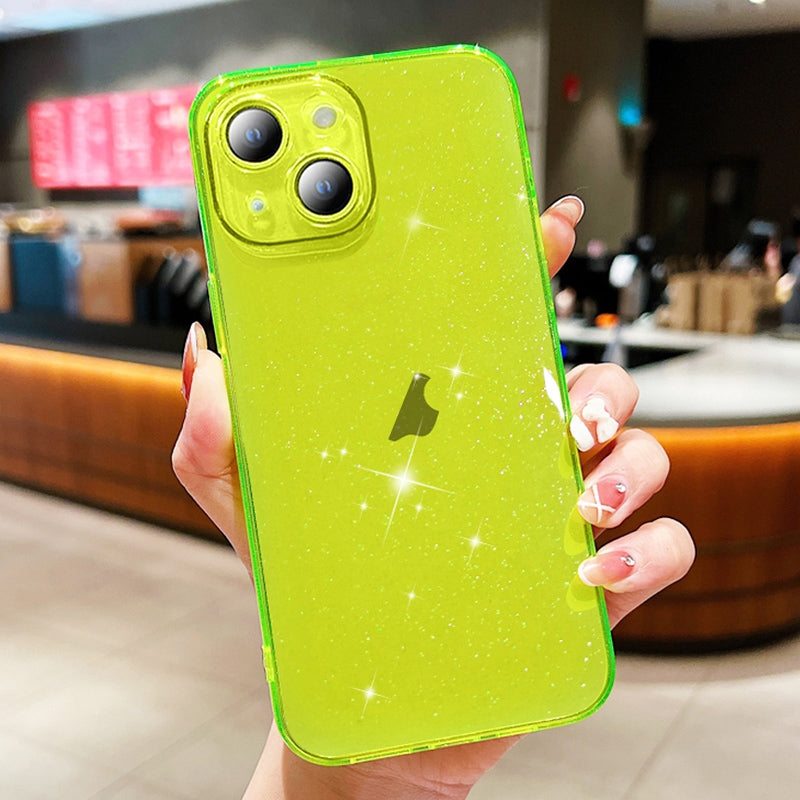 ELECTROPRIME For iPhone 15 Plus Glitter Powder TPU Phone Case(Transparent Yellow)