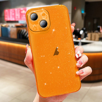 ELECTROPRIME For iPhone 15 Glitter Powder TPU Phone Case(Transparent Orange)