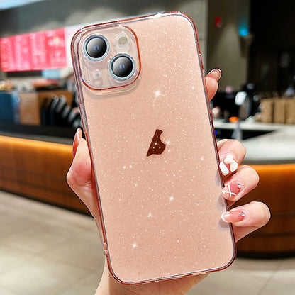 ELECTROPRIME For iPhone 15 Glitter Powder TPU Phone Case(Transparent Pink)