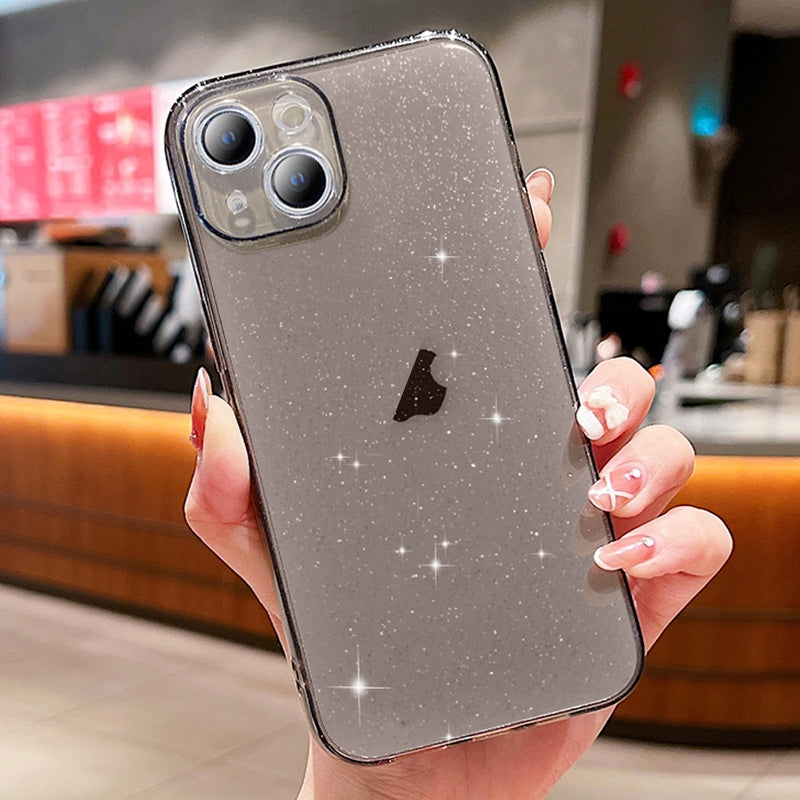 ELECTROPRIME For iPhone 15 Glitter Powder TPU Phone Case(Transparent Black)