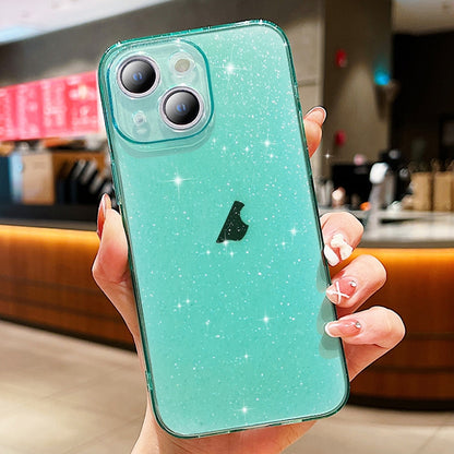 ELECTROPRIME For iPhone 15 Glitter Powder TPU Phone Case(Transparent Green)